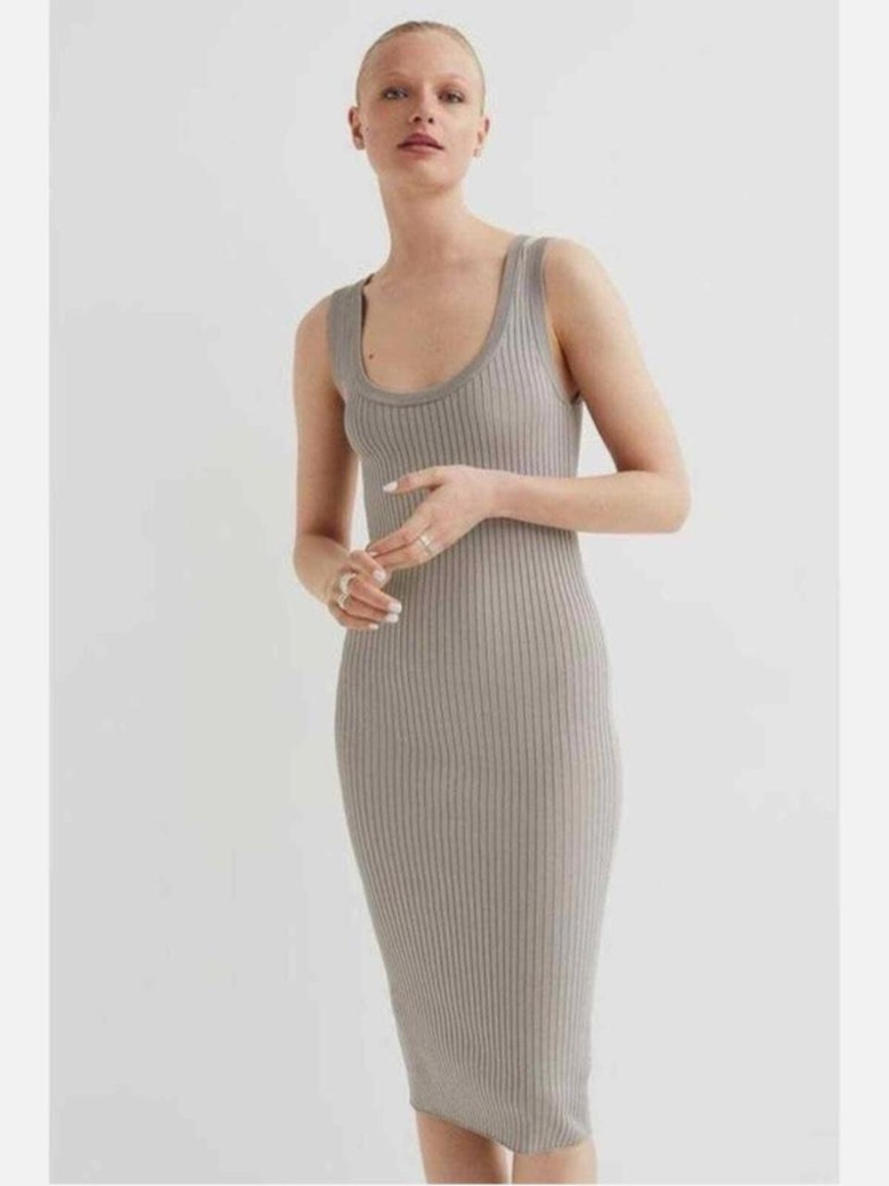 H&M Ribbed Tank Midi Dress Ribbed Maxi Dress